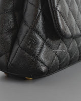 Chanel Coco Handle Small | Black Caviar Brushed Gold Hardware-details