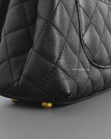 Chanel Coco Handle Small | Black Caviar Brushed Gold Hardware-details