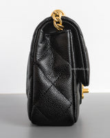 Chanel Mini Rectangle 23P Black Sweet Heart Crush Caviar Brushed Gold Hardware-side