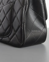 Chanel Classic Flap Mini Rectangle | Black Lambskin Silver Hardware-details