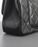 Chanel Classic Flap Mini Rectangle | Black Lambskin Silver Hardware-details