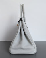 Hermes Birkin Retourne 30 | Blue Pale Taurillon Clemence Gold Hardware-details