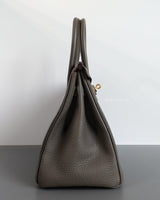 Hermes Birkin Retourne 30 | Etain Togo Gold Hardware-side