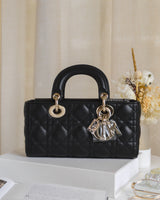 Dior Lady D-Joy Small | Black Lambskin Light Gold Hardware-front