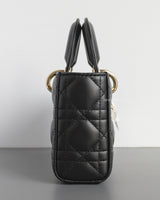 Dior Lady D-Joy Small | Black Lambskin Light Gold Hardware-side