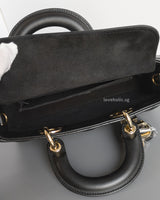 Dior Lady D-Joy Small | Black Lambskin Light Gold Hardware-details
