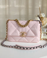 Chanel Chanel 19 Small | 22S Light Pink Lambskin Multicolored Hardware-front