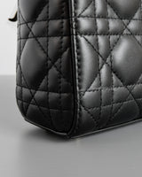 Dior Lady Dior Mini | Black Lambskin Light Gold Hardware-details