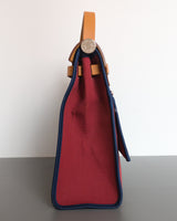 Hermes Herbag 31 Tilt Toile Officier/ Vache Hunter | Ruby/ Malta Blue Palladium Hardware-details
