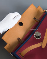 Hermes Herbag 31 Tilt Toile Officier/ Vache Hunter | Ruby/ Malta Blue Palladium Hardware-details