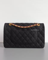 Chanel Classic Flap Medium | 18A Dark Navy with Paris-Hamburg Charms Wool Lambskin Brushed Gold Hardware-back