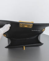 Chanel Boy Small | Black Caviar Brushed Gold Hardware-details