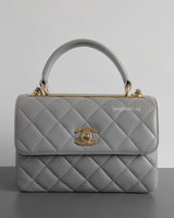 Chanel Trendy CC 20P Grey Lambskin Light Gold Hardware-front1