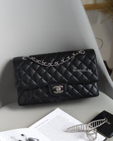 Chanel Classic Flap Medium | Black Caviar Silver Hardware-front