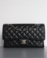 Chanel Classic Flap Medium | Black Caviar Silver Hardware-front1
