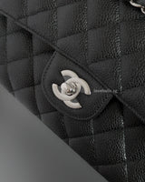 Chanel Classic Flap Medium | Black Caviar Silver Hardware-details