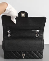 Chanel Classic Flap Medium | Black Caviar Silver Hardware-details