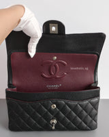 Chanel Classic Flap Medium | Black Caviar Silver Hardware-details