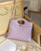 Chanel 31 | Rose Claire Lilac Calfskin Light Gold Hardware-front