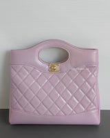 Chanel 31 | Rose Claire Lilac Calfskin Light Gold Hardware-front1