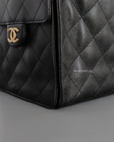 Chanel 25 Medium | Black Caviar Brushed Gold Hardware