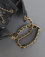 Chanel 25 Medium | Black Caviar Brushed Gold Hardware