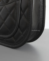 Chanel Hobo Black Calfskin Brushed Gold Hardware-details