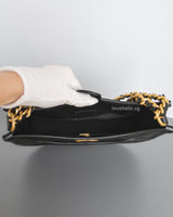 Chanel Hobo Black Calfskin Brushed Gold Hardware-details