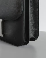 Hermes Constance 24 | Black Epsom Palladium Hardware-details
