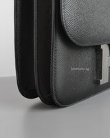 Hermes Constance 24 | Black Epsom Palladium Hardware-details