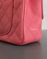 Chanel Mini Rectangle with Top Handle 21S Pink Caviar Brushed Gold Hardware-details