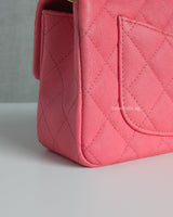Mini Rectangle with Top Handle 21S Pink Caviar Brushed Gold Hardware