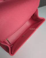 Mini Rectangle with Top Handle 21S Pink Caviar Brushed Gold Hardware