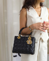 Dior Lady Dior Medium | Black Lambskin Gold Hardware-model