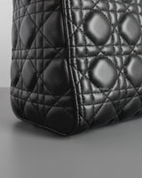 Dior Lady Dior Medium | Black Lambskin Gold Hardware-details