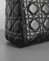 Dior Lady Dior Medium | Black Lambskin Gold Hardware-details