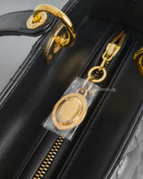 Dior Lady Dior Medium | Black Lambskin Gold Hardware-details