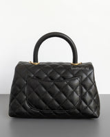 Chanel Coco Handle Small | Black Caviar Brushed Gold Hardware-back