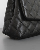 Chanel Coco Handle Small | Black Caviar Brushed Gold Hardware-details