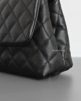 Chanel Coco Handle Small | Black Caviar Brushed Gold Hardware-details