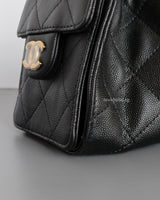 Chanel 25 Mini | Black Caviar Brushed Gold Hardware