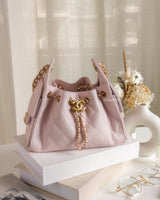 Chanel 25 Mini | 26C Light Pink Caviar Brushed Gold Hardware