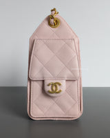 Chanel 25 Mini | 26C Light Pink Caviar Brushed Gold Hardware