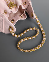 Chanel 25 Mini | 26C Light Pink Caviar Brushed Gold Hardware