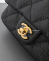 Heart Crush Mini Square | 23P Black Caviar Brushed Gold Hardware