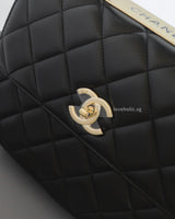 Trendy CC Medium | Black Lambskin Light Gold Hardware