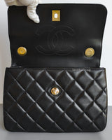Trendy CC Medium | Black Lambskin Light Gold Hardware