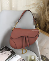 Saddle Medium | Dusty Rose Calfskin Brushed Gold Hardware
