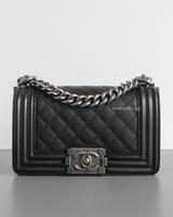 Boy Small | Black Caviar Ruthenium Hardware