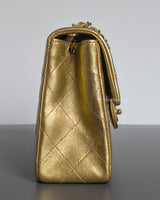 Chanel Vintage Classic Flap Mini Square | Metallic Gold Lambskin 24K Gold Hardware-side